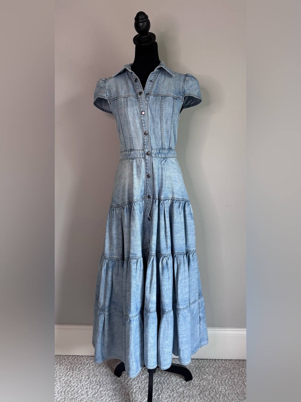 Patsy Tiered Denim Shirtdress - Picture 6 of 11